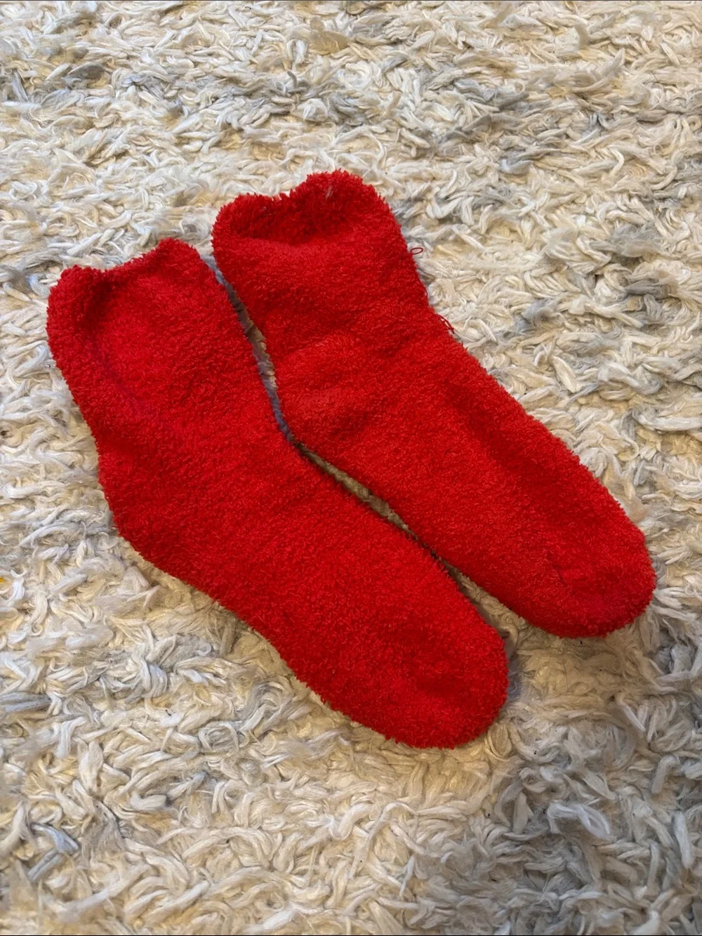 Cozy Red Fuzzy Socks for Men - Soft Lounge Socks